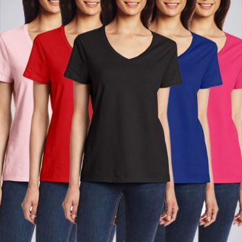 A Pack Of 4 VNeck TShirts For Women